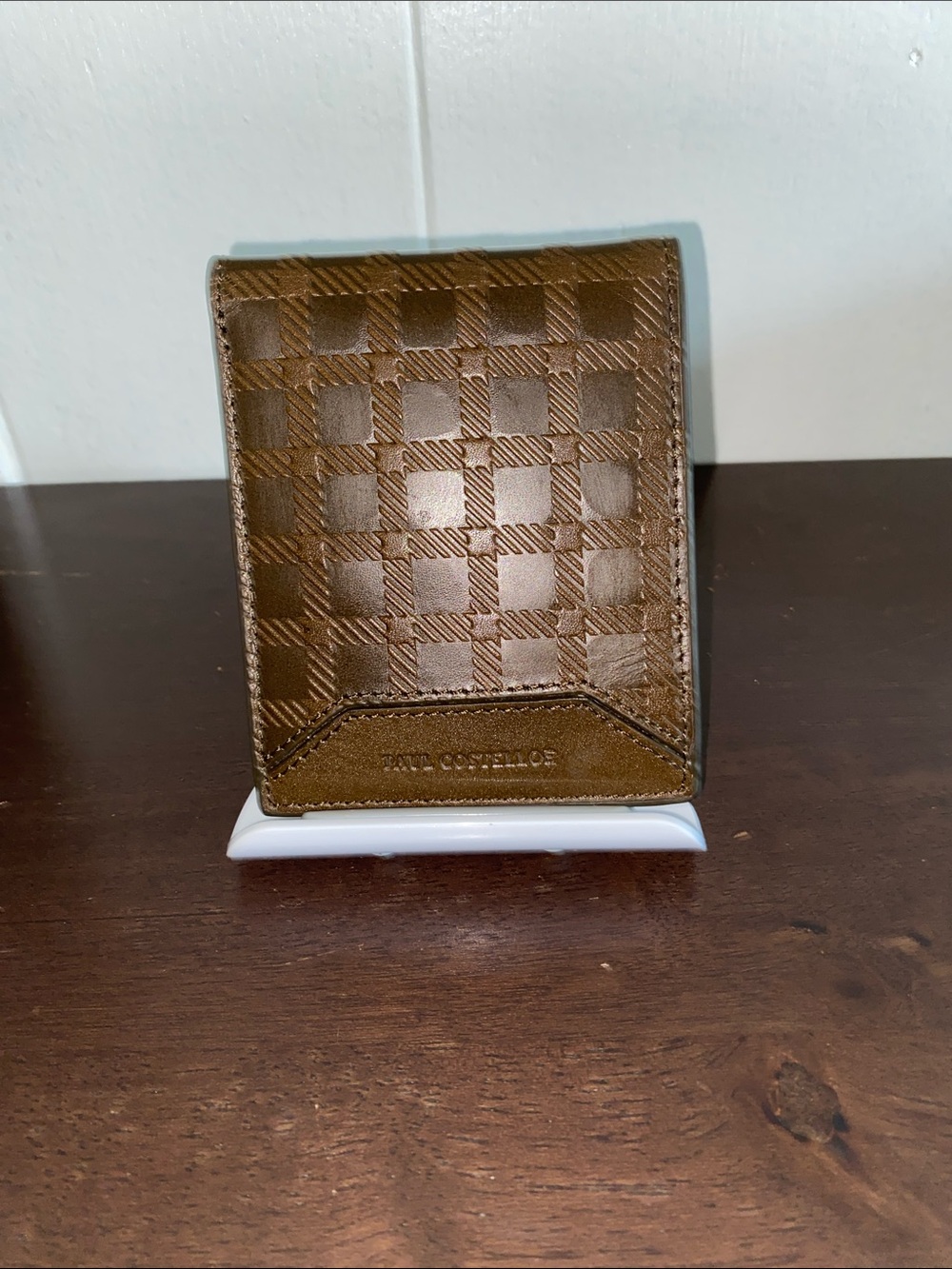Paul Costelloe Men's Brown Check Card Wallet
